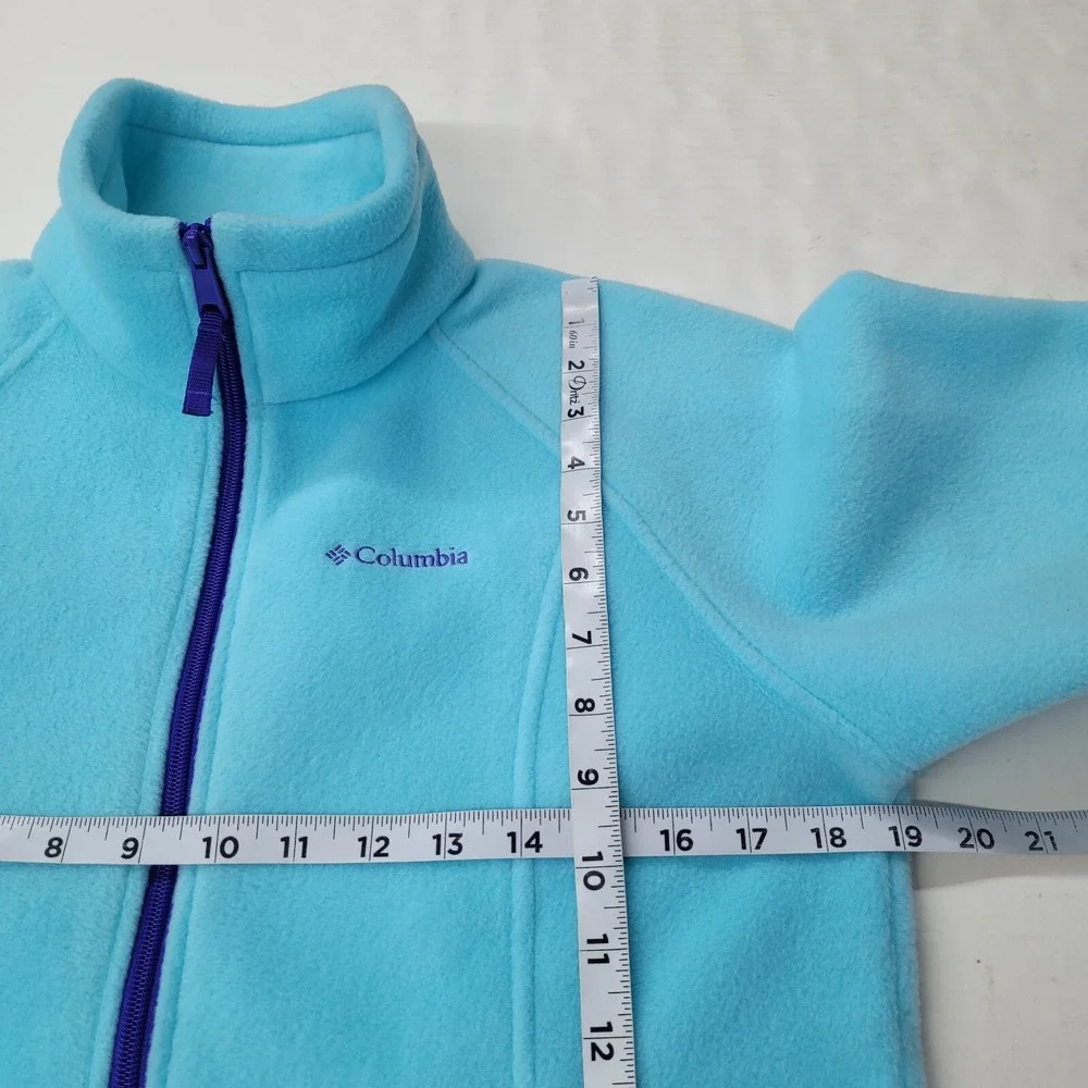 Columbia Benton Springs Fleece‎ Jacket Girls 14/16 Blue Full Zip Hiking WG6376